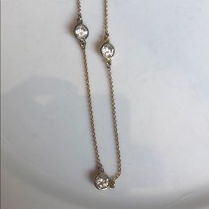 Costume jewelry necklace gold and diamond look